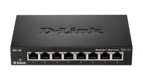 D-link DGS-108 8-port 10/100/1000 fém házas Switch